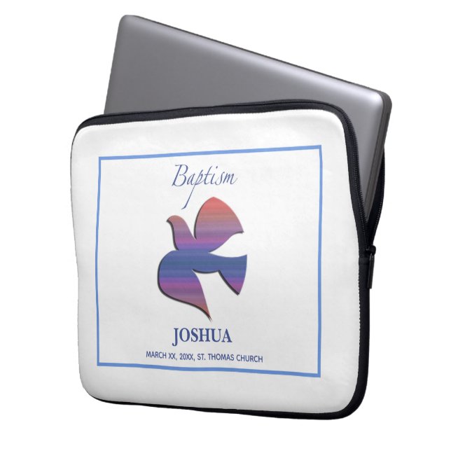 カスタマイズ可能な大人のバプテスマ鳩 ラップトップスリーブ (正面左)