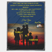 カスタマイズ可能な大型スローファミリーギフト理想的 フリースブランケット (正面)