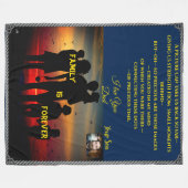 カスタマイズ可能な大型スローファミリーギフト理想的 フリースブランケット (正面(横))