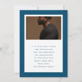 カスタマイズ可能な大学大学院写真卒業 案内状 (裏面)