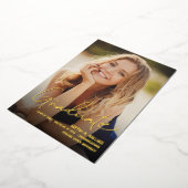 カスタマイズ可能な大学院写真クラス年大学 箔シーズンカード (回転した状態)