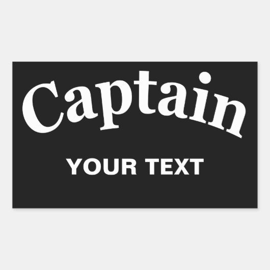 カスタマイズ可能な大尉- 長方形シール (正面)