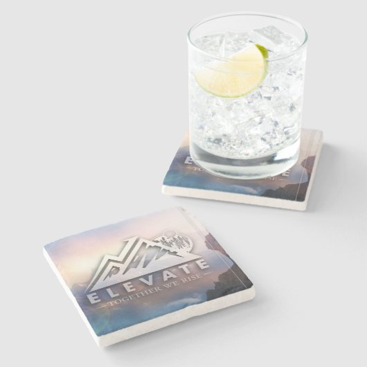 カスタマイズ可能な大理石のコースター-あなたのロゴかpicを加えて下さい ストーンコースター (横)