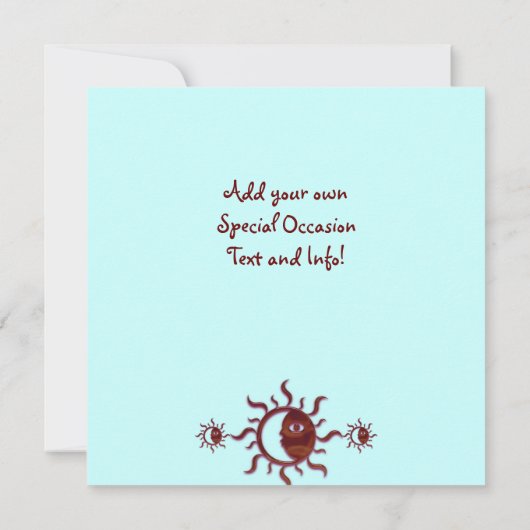 カスタマイズ可能な太陽と月の招待状 招待状 (裏面)