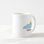 カスタマイズ可能な太陽と雲のデザイン コーヒーマグカップ (正面右)
