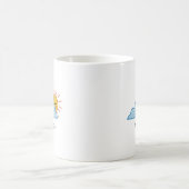 カスタマイズ可能な太陽と雲のデザイン コーヒーマグカップ (中央)