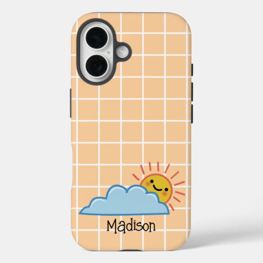 カスタマイズ可能な太陽と雲のデザイン Case-Mate iPhoneケース (裏面)