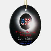 カスタマイズ可能な太陽のUSA皆既食2017 2024 セラミックオーナメント (右)