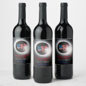 カスタマイズ可能な太陽のUSA皆既食2017 2024 ワインラベル (ボトル)