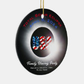 カスタマイズ可能な太陽のUSA皆既食2024年4月8日 セラミックオーナメント (右)