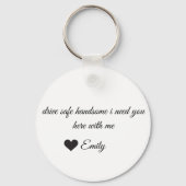 カスタマイズ可能な夫のギフトドライブセーフハンサム キーホルダー (正面)