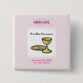 カスタマイズ可能な女の子の交体と血液 缶バッジ (正面)