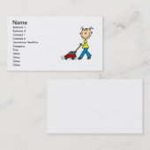 カスタマイズ可能な女の子の刈る芝生の名刺 名刺 (正面/裏面)