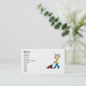 カスタマイズ可能な女の子の刈る芝生の名刺 名刺 (スタンド正面)