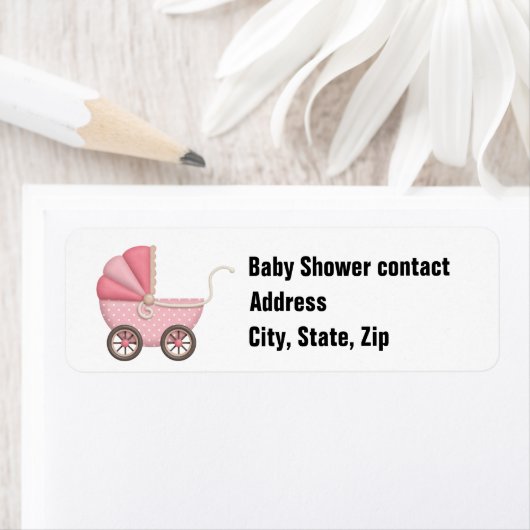 カスタマイズ可能な女の子の赤ちゃんシャワー用住所 シール (インサイチュ)