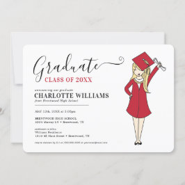 カスタマイズ可能な女の子アバター|高校卒業 招待状