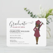カスタマイズ可能な女の子アバター|高校卒業 招待状 (スタンド正面)