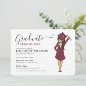 カスタマイズ可能な女の子アバター|高校卒業 招待状 (スタンド正面)