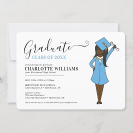 カスタマイズ可能な女子アバター | 高校卒業式 招待状