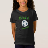 カスタマイズ可能な女子サッカー選手Tシャツ Tシャツ (正面)