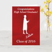 カスタマイズ可能な女子高校卒業カード カード (黄色い花)