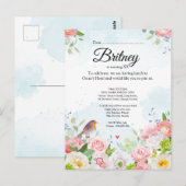 カスタマイズ可能な女性の誕生日招待状 - 編集可能 ポストカード (正面/裏面)
