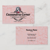 カスタマイズ可能な女性ロゴピンクの名刺 名刺 (正面/裏面)