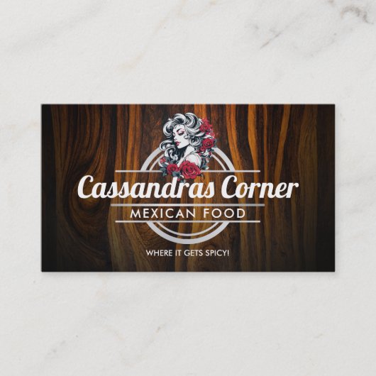 カスタマイズ可能な女性ロゴ名刺 名刺 (正面)