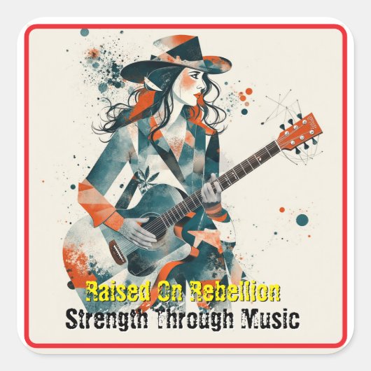 カスタマイズ可能な女性抽象芸術アー感動的ト スクエアシール (正面)