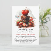カスタマイズ可能な女性限定バレンタインディーのお食事会への招待状 招待状 (スタンド正面)