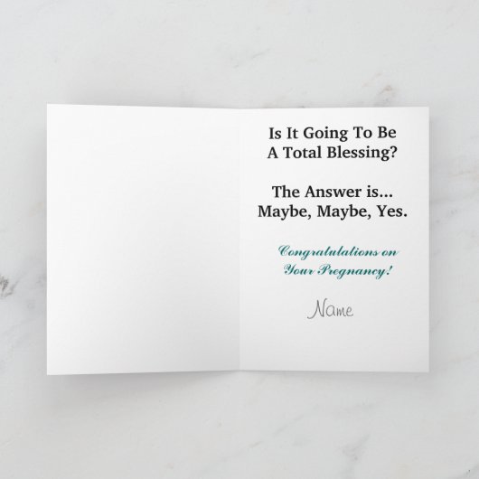 カスタマイズ可能な妊娠カードおめでとうございます カード (内部)