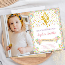 カスタマイズ可能な妖精パーティの招待状 子供へ