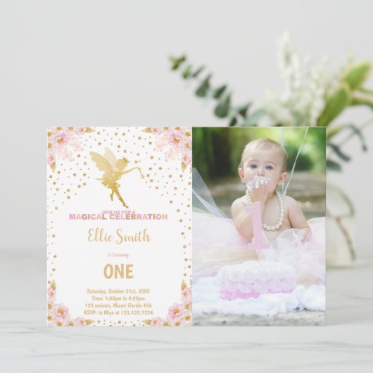 カスタマイズ可能な妖精パーティの招待状 子供へ 招待状 (スタンド正面)