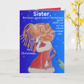 カスタマイズ可能な姉妹のクリスマスの経済の挨拶 カード (黄色い花)