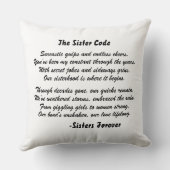 カスタマイズ可能な姉妹の写真と詩の装飾用クッション クッション (裏面)