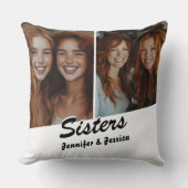 カスタマイズ可能な姉妹の写真と詩の装飾用クッション クッション (正面)