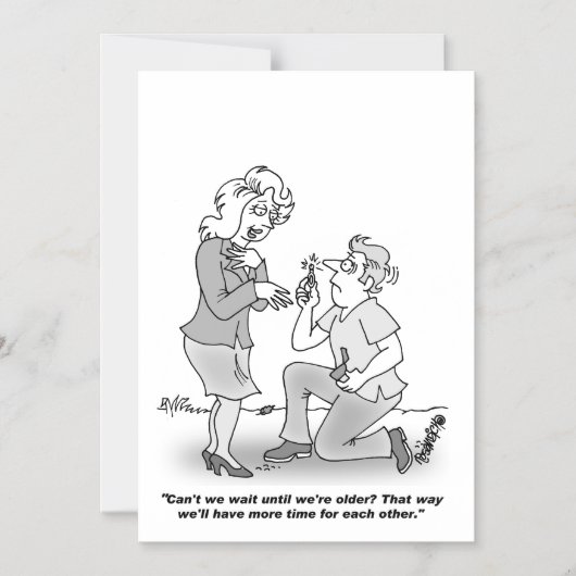 カスタマイズ可能な婚約カード マグネット招待状 (正面)