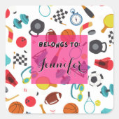 カスタマイズ可能な子どものスポーツに属する スクエアシール (正面)