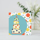 カスタマイズ可能な子の誕生日招待状-点 招待状 (スタンド正面)