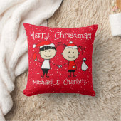 カスタマイズ可能な子供と大人のカップルのクリスマス クッション (ブランケット)