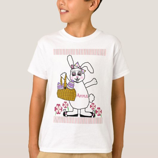 カスタマイズ可能な子供のイースターのウサギのTシャツ Tシャツ (正面)