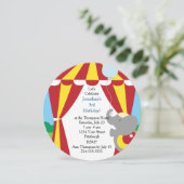 カスタマイズ可能な子供のサーカスの誕生会 招待状 (スタンド正面)