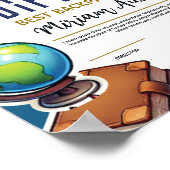 カスタマイズ可能な子供の卒業証書 – おもしろいとカラフル ポスター (角)