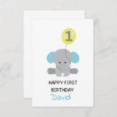 カスタマイズ可能な子供の最初の誕生日カード サンキューカード (正面/裏面)