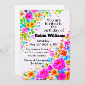 カスタマイズ可能な子供の誕生日招待状 | 編集可能 招待状 (正面/裏面)