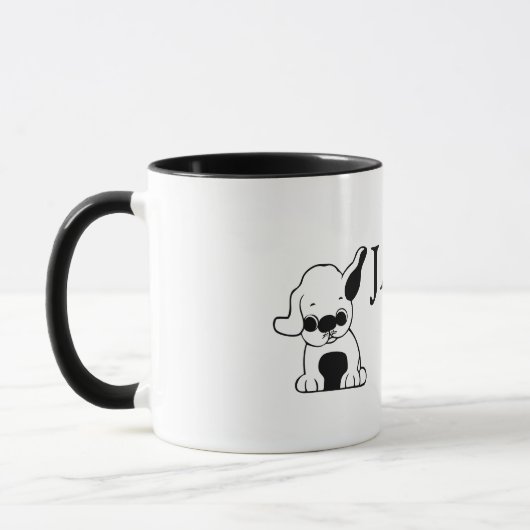 カスタマイズ可能な子犬のテーマのコーヒー・マグ マグカップ (左)