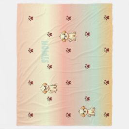 カスタマイズ可能な子犬をテーマにしたフリースブランケット** 🐶💖 フリースブランケット