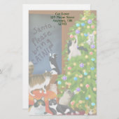 カスタマイズ可能な子猫猫のクリスマスの文房具 便箋 (正面/裏面)