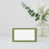 カスタマイズ可能な孔雀のプリントのボーダー空白のなカード 名刺 (スタンド正面)