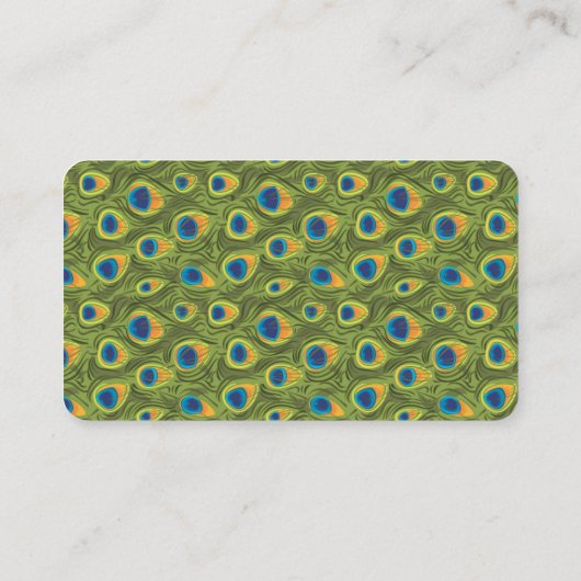 カスタマイズ可能な孔雀のプリントのボーダー空白のなカード 名刺 (裏面)